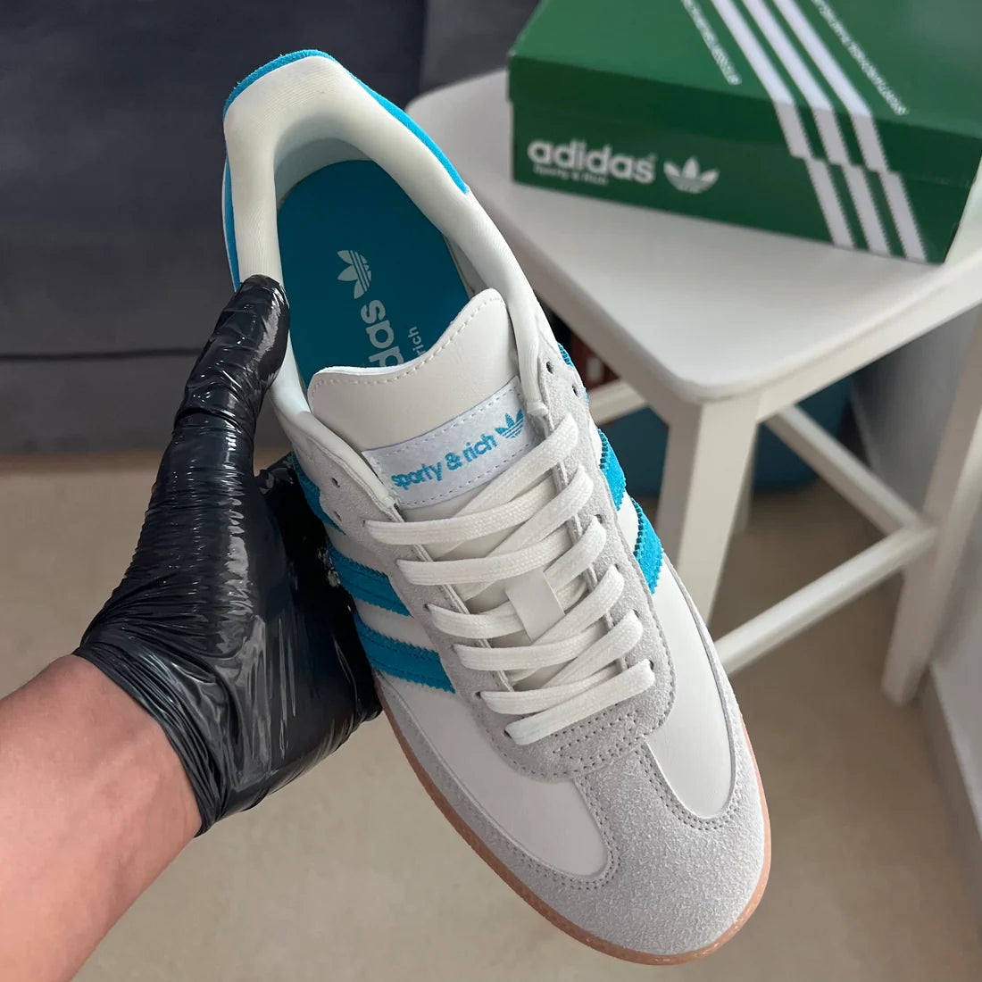 Adidas x Sporty and Rich Samba “Cream Blue”