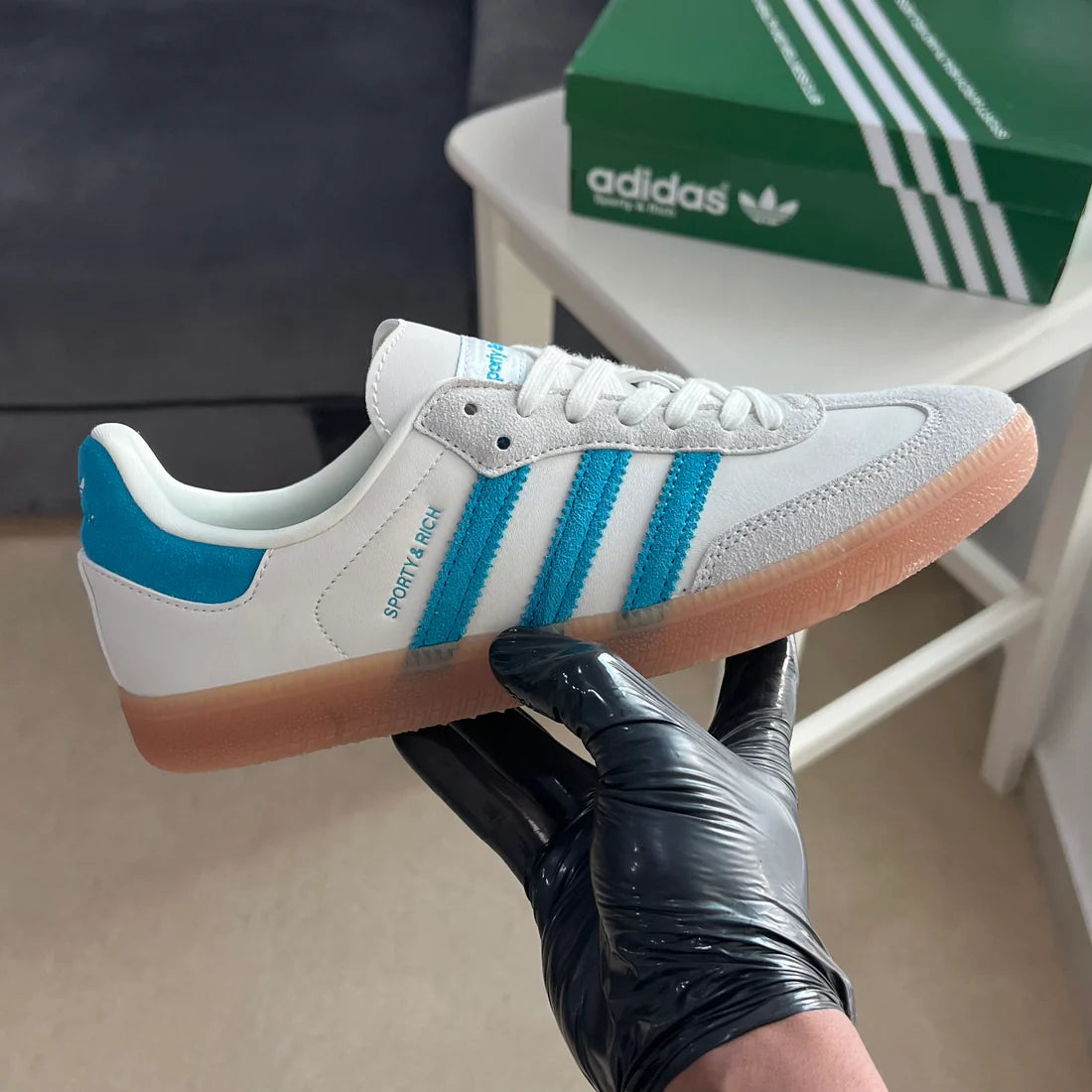 Adidas x Sporty and Rich Samba “Cream Blue”