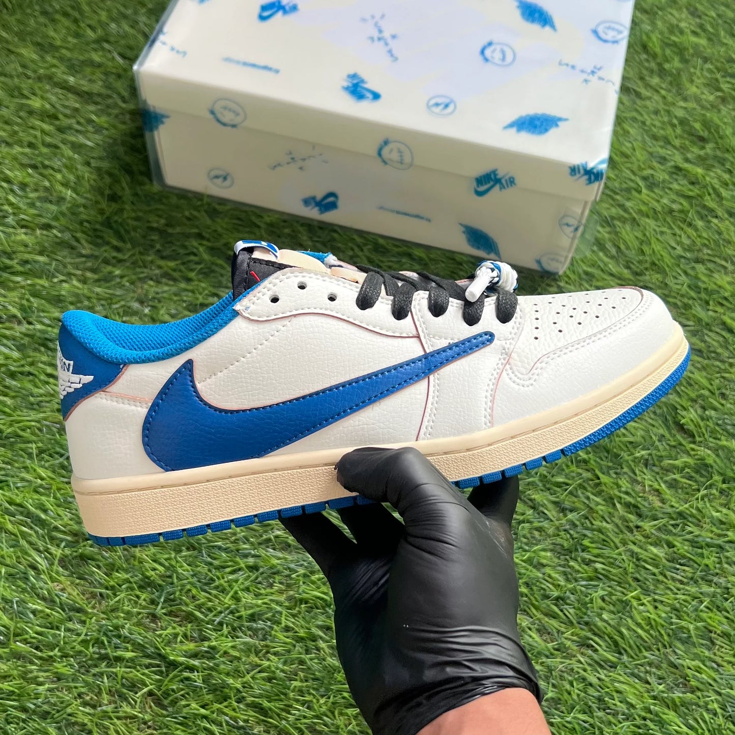 Air Jordan 1 Low x Travis Scott x Fragment “Sail Military Blue”