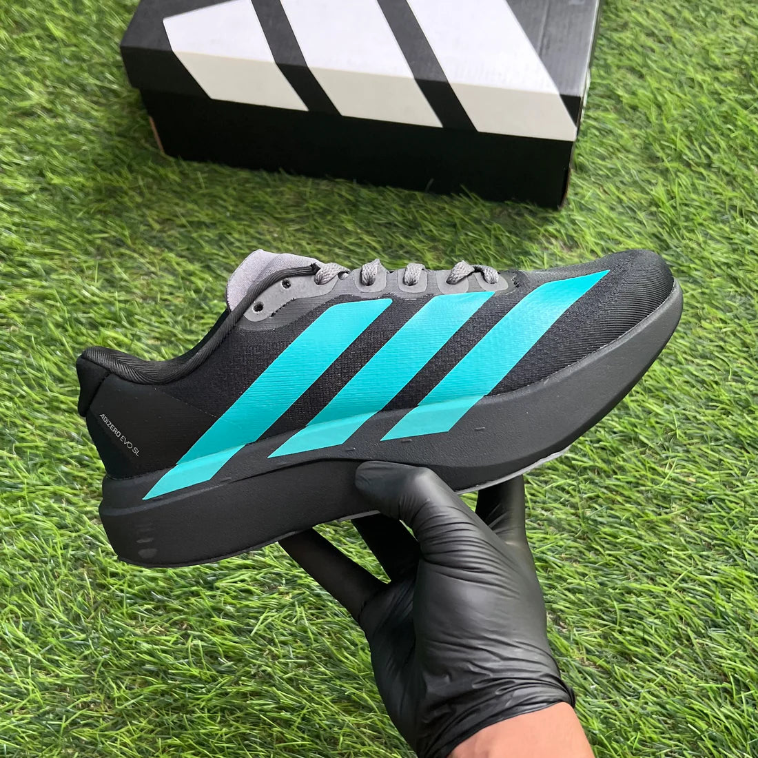 Adidas Adizero Evo SL “Core Black / Pure Teal / Grey Four”